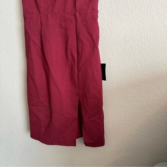 Lulu’s Classic Glam Burgundy Off-the-Shoulder Bodycon Dress Size Small - Picture 5 of 11